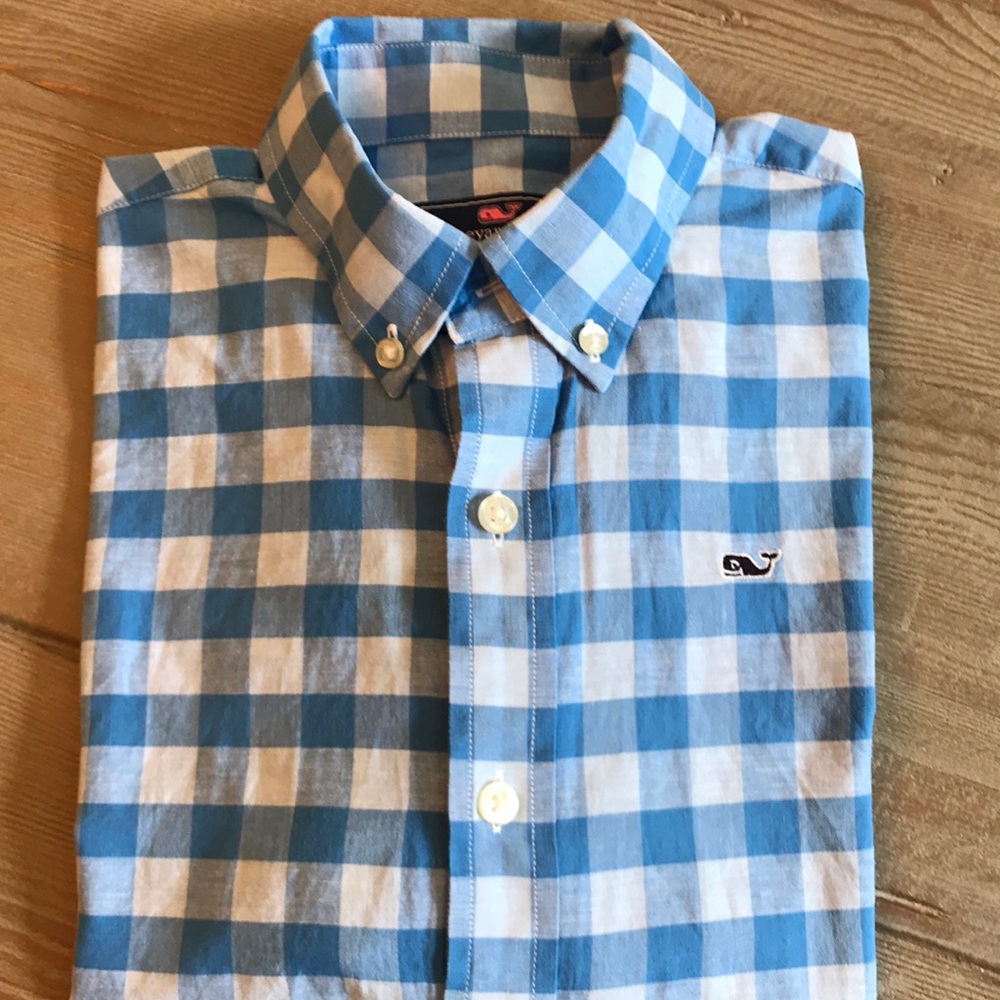 🐳 Vineyard Vines plaid Whale shirt size 12/14